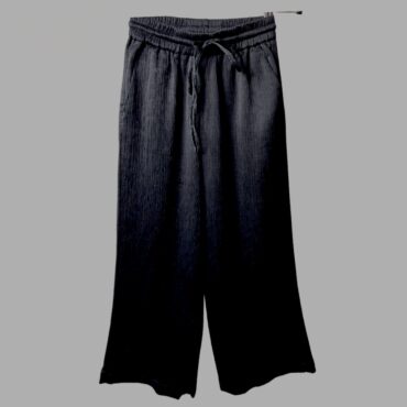 ZARA מידה XS מכנסיים שחורים רחבים עם גומי במותן ושרוך