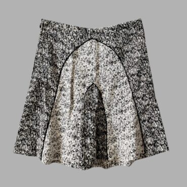 H&M מידה S חצאית אפורה אלגנטית סרוגה מבד סגנון גובלן היקף מותן -75 ס״מ