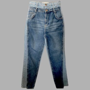 Stradivarius מידה 36 ג׳ינס MOM בשני צבעים וחגורה כפולה גזרה גבוהה, מצב מושלם