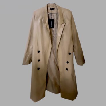 עם טיקט! Pretty Little Thing מידה XS מעיל ארוך אוברסייז פתוח דמוי עור