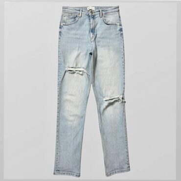 ZARA ג׳ינס MOM לייקרה קרעים בגזרה גבוהה מידה 40