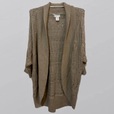 עליונית קרדיגן חום סריג מעוצב מחמם פתוח!