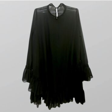 9Nine שמלת ערב שיפון שחורה אוברסייז מלמלות מידה M