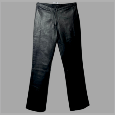 CASTRO מידה XS מכנסיים 100% עור שחורים גזרת אמצע ישרה מצב חדש