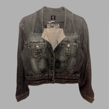 CASSIDI ג׳קט ג׳ינס בסגנון רטרו עם ניטים כחול מידה L