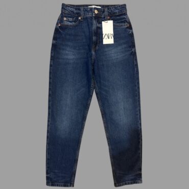 עם טיקט! ZARA מידה 36 ג׳ינס MOM כחול גזרה גבוהה היקף מותן - 75 ס״מ