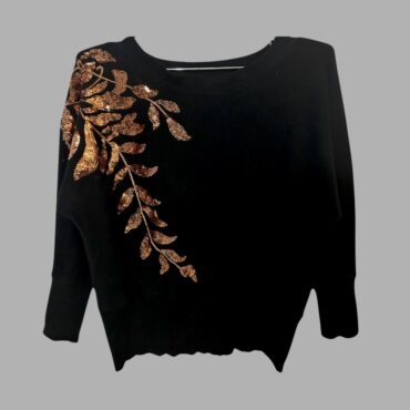 חדש! סריג בסגנון ״רטרו״ מעוטר פרחים מפאייטים