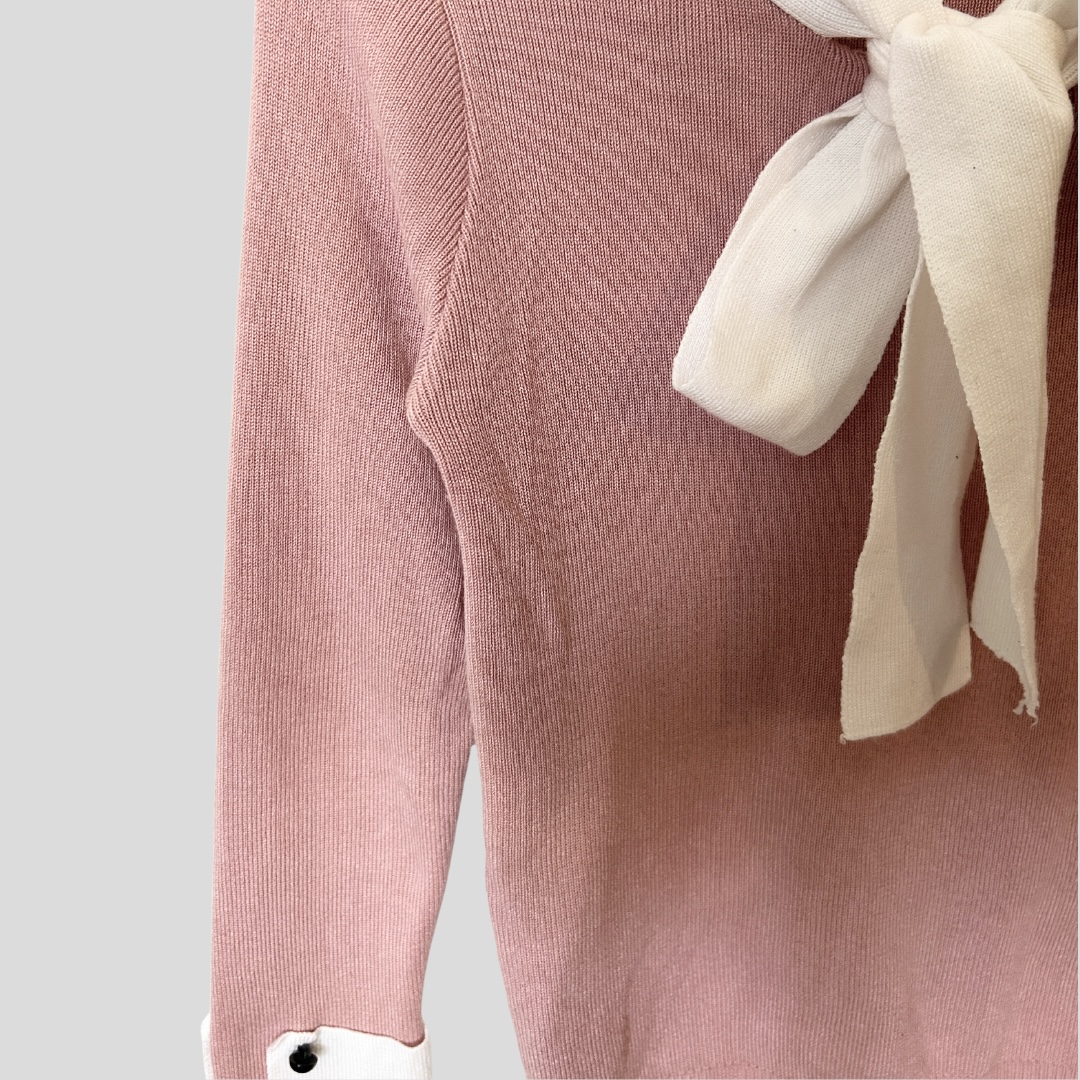 חדש! סריג ורוד עתיק מידה M עם קשירת ״עניבון״ – תמונה 2