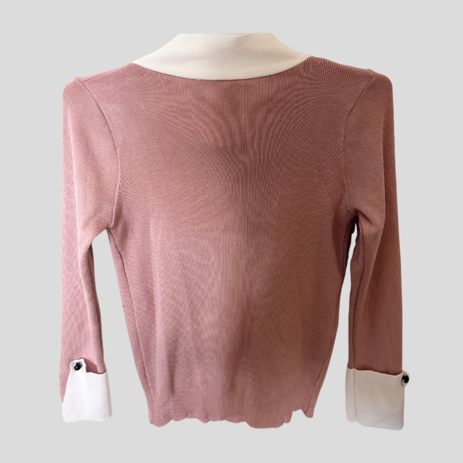 חדש! סריג ורוד עתיק מידה M עם קשירת ״עניבון״ – תמונה 3