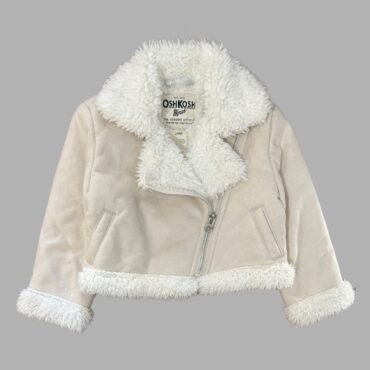 קולקציית ילדות! מעיל דמוי זאמש קטיפתי ניוד מידה 24m עם פרווה פנימית