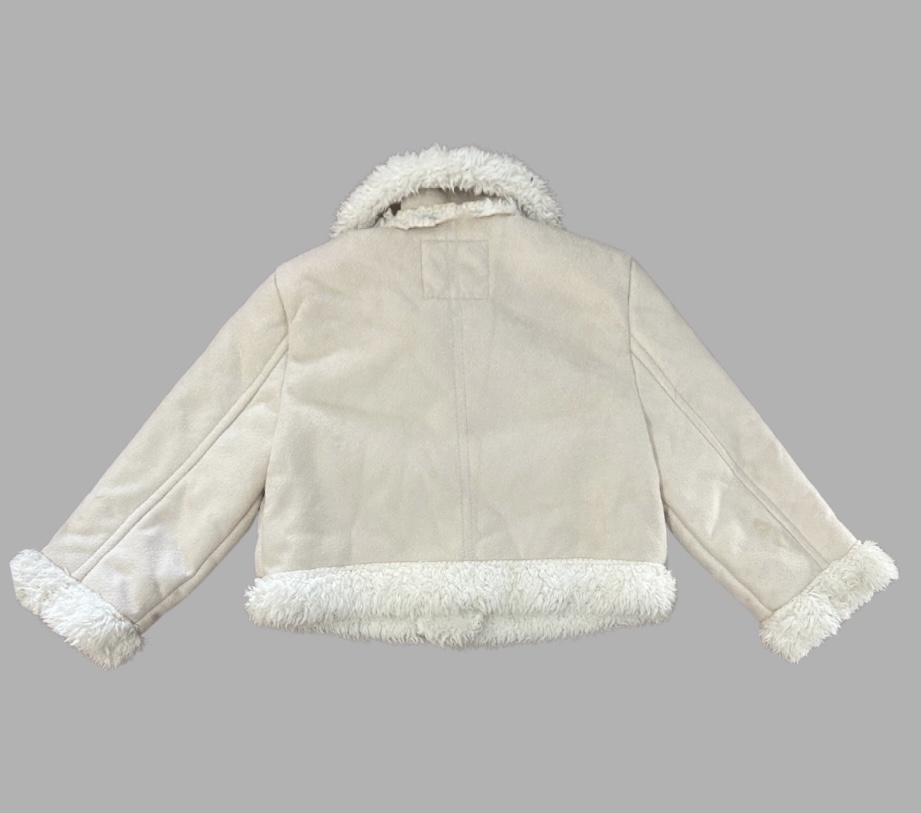 קולקציית ילדות! מעיל דמוי זאמש קטיפתי ניוד מידה 24m עם פרווה פנימית – תמונה 2