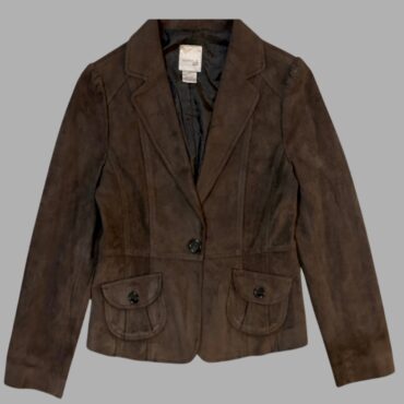 ג׳קט דמוי זאמש קטיפתי מידה S צבע חום מחויט