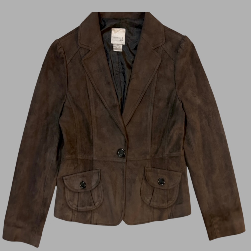 ג׳קט דמוי זאמש קטיפתי מידה S צבע חום מחויט