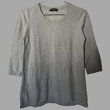 Stradivarius מידה S חולצה אפורה חמימה בטקסטורת ריב מצב כמו חדש