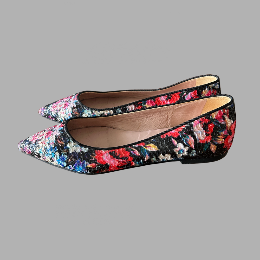 Pretty Ballerinas חדשות! נעלי בובה פאייטים צבעוניים סגנון בלרינה מידה 37 – תמונה 3