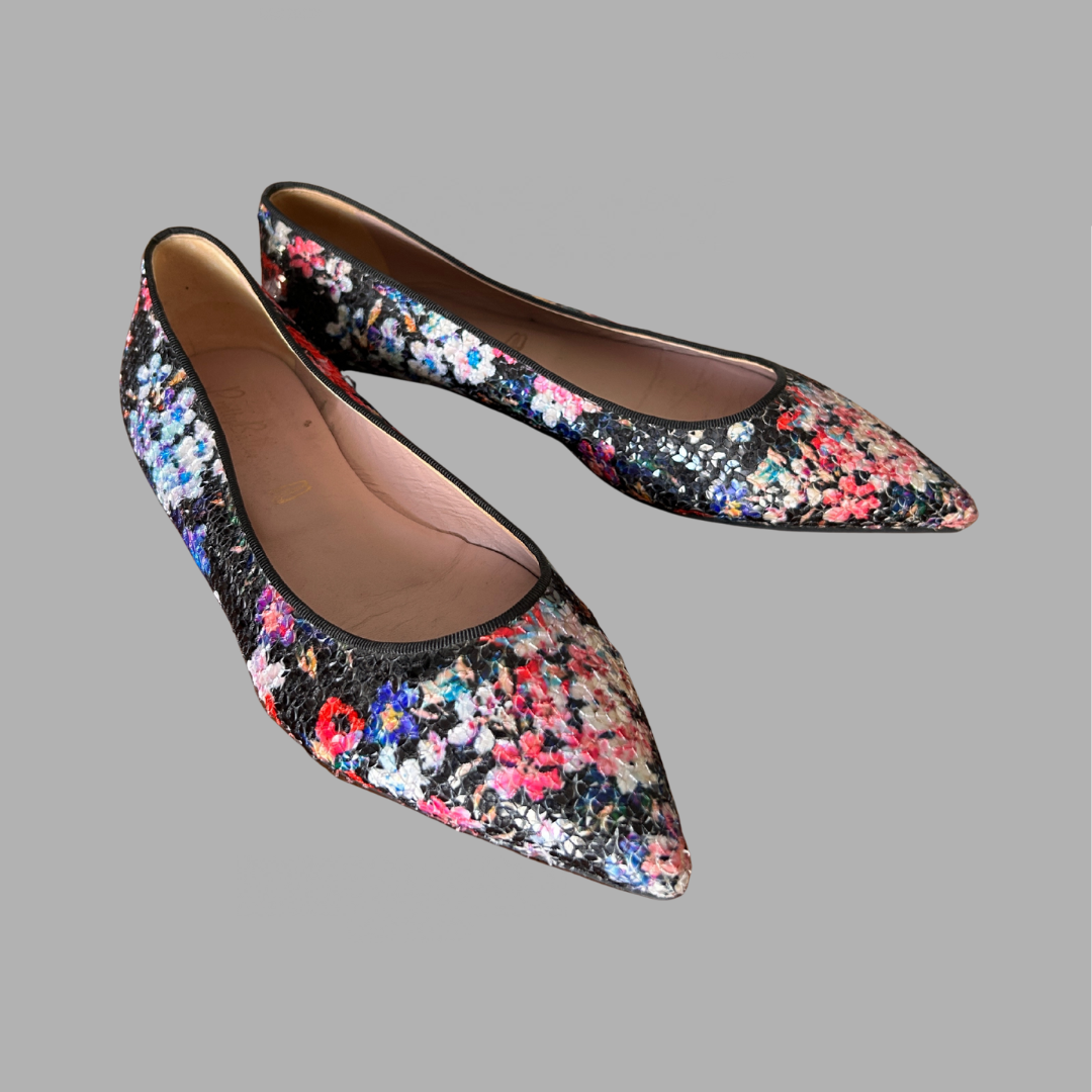 Pretty Ballerinas חדשות! נעלי בובה פאייטים צבעוניים סגנון בלרינה מידה 37 – תמונה 2