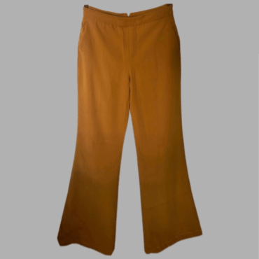 ZARA מכנסיים מחויטים מידה L בצבע חום מתרחבים  גזרה גבוהה