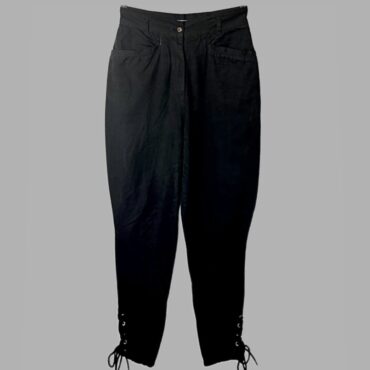 ZERO מידה 36 מכנסיים שחורים ״בלון״ עם שרוכים בסיומת, גזרה גבוהה וכיסים מאחורה, מצב מצויין