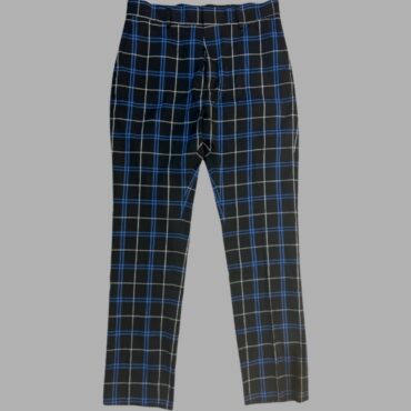 Weekday מידה 40 מכנסיים כחולים מחויטים בהדפס משובץ גזרה גבוהה ואלגנטית מעט לייקרה. מצב חדש