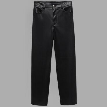 MANGO עם טיקט! מכנסי דמוי עור גזרה גבוהה! מידה 42