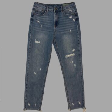 Twentyfourseven ג׳ינס MOM קרעים מידה M גזרה גבוהה ומחמיאה, מצב כמו חדש!