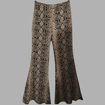 ZARA מידה S מכנסיים מנוחשים בגזרת פדלפון מתרחב גומי מאחורה גזרה גבוהה בד נשפך. מצב חדש