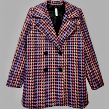 Made in Italy ג׳קט פפיטה צבעוני זוהר וקטיפתי מידה M מעט לייקרה, מצב חדש