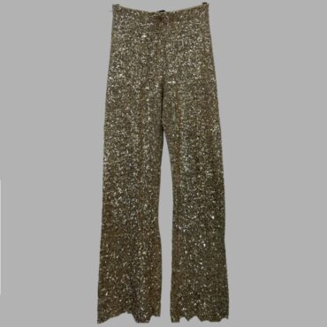 ZARA מכנסי פאייטים זהב מידה S לייקרה פדלפון גומי במותן מצב מצויין