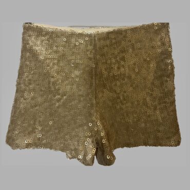 עם טיקט! מכנסי פאייטים קצרים חגיגיים בזהב גזרה גבוהה