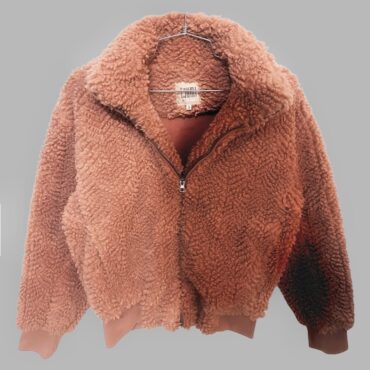 GOLF מעיל טדי ורוד אפרסק בסגנון בומבר מידה S עם פליז פנימי. מצב כמו חדש!