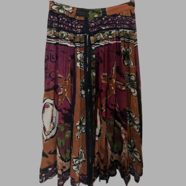 Pia Rucci חצאית מידי אלגנטית מודפסת בסגנון קפלים מידה M מצב כמו חדש!