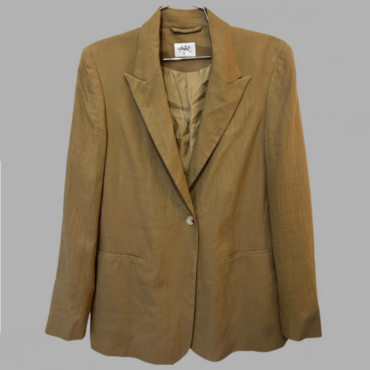 CASTRO בלייזר פשתן חום מידה S קצת אוברסייז פתח מאחורה