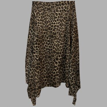 ZARA חצאית מידי סאטן מנומרת מידה L נשפכת ואסימטרית. מצב כמו חדש!