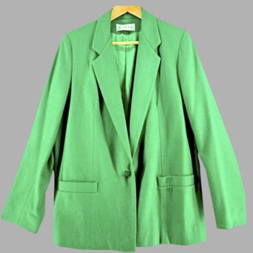 וינטג׳ DUMAS צמר 100% מידה L בלייזר ירוק אוברסייז מוצלב. מצב כמו חדש!