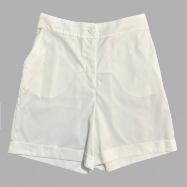 חדש! Studio Pasha מכנסיים קצרים אלגנטיים לבנים מידה M גזרה גבוהה גומי מאחורה
