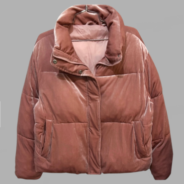 חדש! מעיל פוך קטיפה מחמם מידה L בטקסטורת ריבועים מצב חדש!