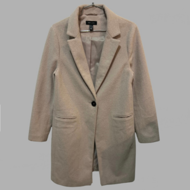 New Look מעיל דמוי צמר ארוך צבע פודרה מידה S מצב כמו חדש!