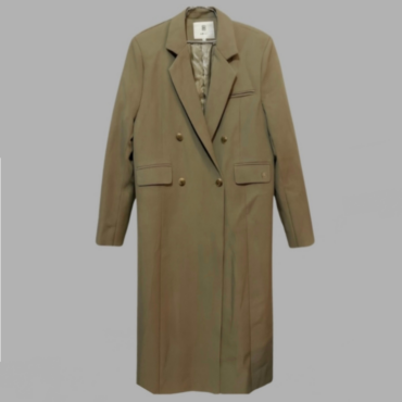 ADDICT ג׳קט מחויט ארוך אוברסייז דגם ׳מורנה׳ צבע חאקי אפרפר גזרה ישרה חדש! מידה Onesize