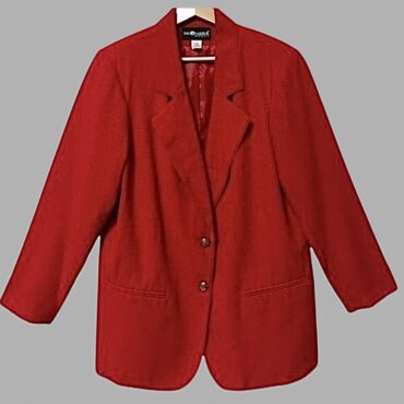 וינטג׳ SAG HRBOR בלייזר 100% צמר מידה 44 בלייזר אדום עם כפתורי זהב וכריות כתפיים מצב כמו חדש!