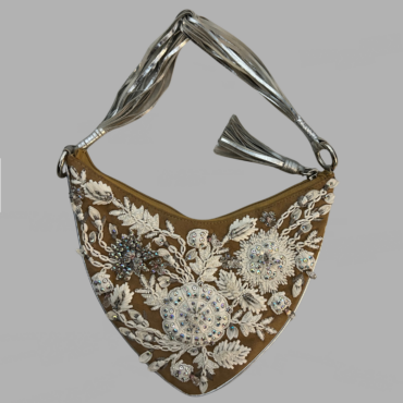 חדש! תיק ערב קטיפה וינטג’ יוקרתי בעבודת יד עם חרוזים קרושה חרוזים ופאייטים משני הצדדים סגנון בוהו אלגנט