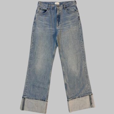 MANGO ג׳ינס גזרה גבוהה וישרה מידה 44 עם קיפול בסיומת