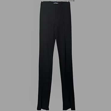 Zara מכנסיים צמודים לייקרה אלגנטיים מידה M פתח קדמי בסיומת גזרה גבוהה עם גומי במותן בטקסטורת ריב