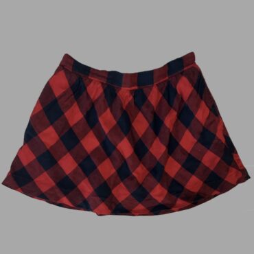 קולקציית ילדות🎀 GAP חצאית מיני פלנל אדומה משבצות אדום שחור