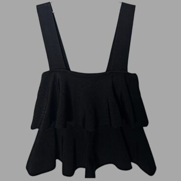 ZARA גופיה שחורה אלגנטית קומות מידה S בד סקובה לייקרה. מצב כמו חדש