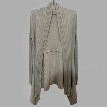 Briza קרדיגן אפור מנצנץ פתוח באורך מיני מידה one size