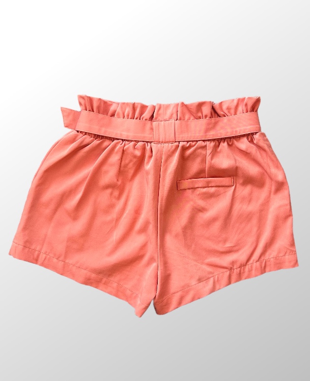 מכנסיים קצרים מחויטים בגזרה גבוהה! בשילוב חגורת בד! מידה S – תמונה 2