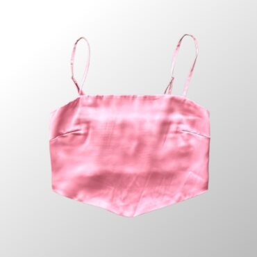 טופ סאטן ורוד עם גומי וקשירה מאחורה XS RENUAR