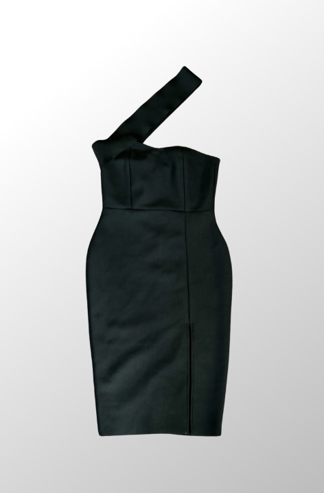 שמלת מידי מחטבת ומחמיאה! בד אוסף! עם שסע צידי מידה M