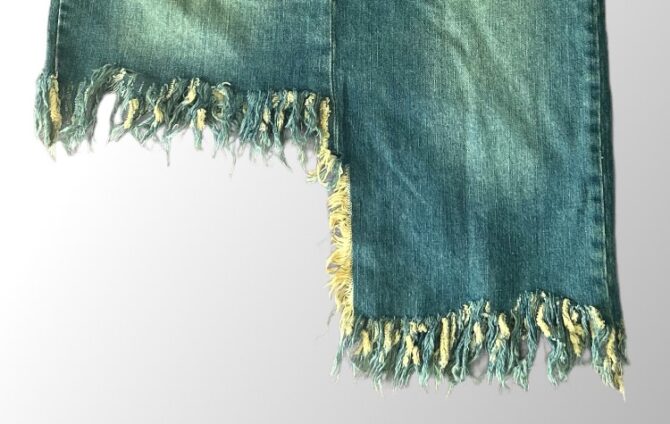 ⁦חדשה! חצאית ג׳ינס Kikiriki denim א-סימטרית !  M⁩ – תמונה ⁦2⁩
